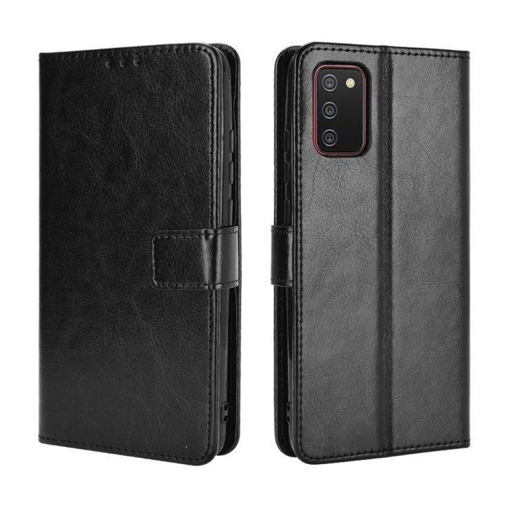 For Samsung Galaxy A03s 166mm Crazy Horse Texture Horizontal Flip Leather Case with Holder & Card Slots & Lanyard