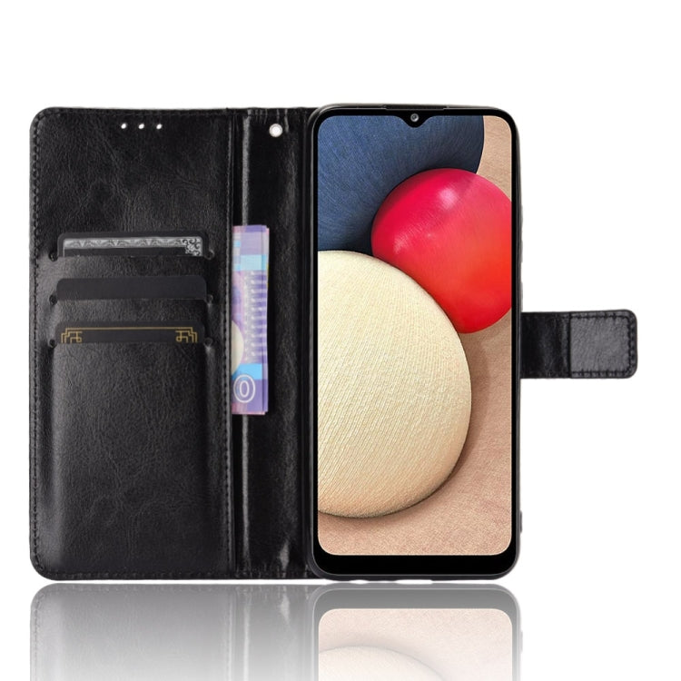 For Samsung Galaxy A03s 166mm Crazy Horse Texture Horizontal Flip Leather Case with Holder & Card Slots & Lanyard