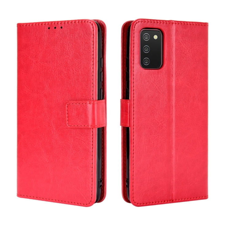 For Samsung Galaxy A03s 166mm Crazy Horse Texture Horizontal Flip Leather Case with Holder & Card Slots & Lanyard