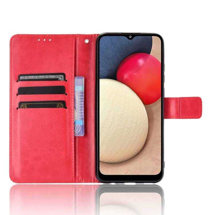 For Samsung Galaxy A03s 166mm Crazy Horse Texture Horizontal Flip Leather Case with Holder & Card Slots & Lanyard