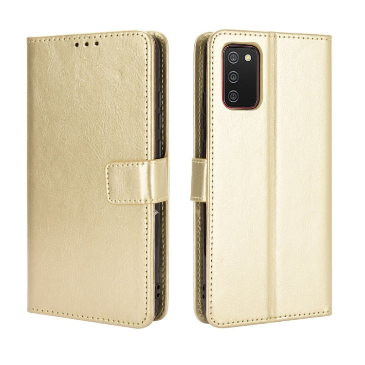 For Samsung Galaxy A03s 166mm Crazy Horse Texture Horizontal Flip Leather Case with Holder & Card Slots & Lanyard
