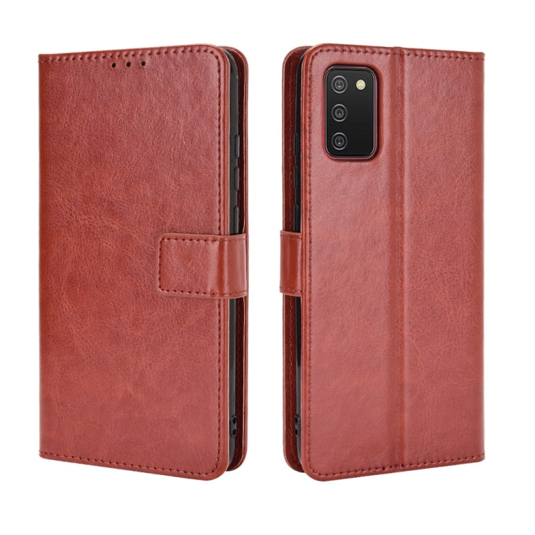 For Samsung Galaxy A03s 166mm Crazy Horse Texture Horizontal Flip Leather Case with Holder & Card Slots & Lanyard