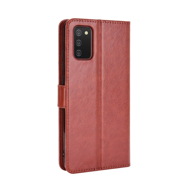 For Samsung Galaxy A03s 166mm Crazy Horse Texture Horizontal Flip Leather Case with Holder & Card Slots & Lanyard