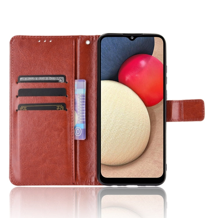 For Samsung Galaxy A03s 166mm Crazy Horse Texture Horizontal Flip Leather Case with Holder & Card Slots & Lanyard