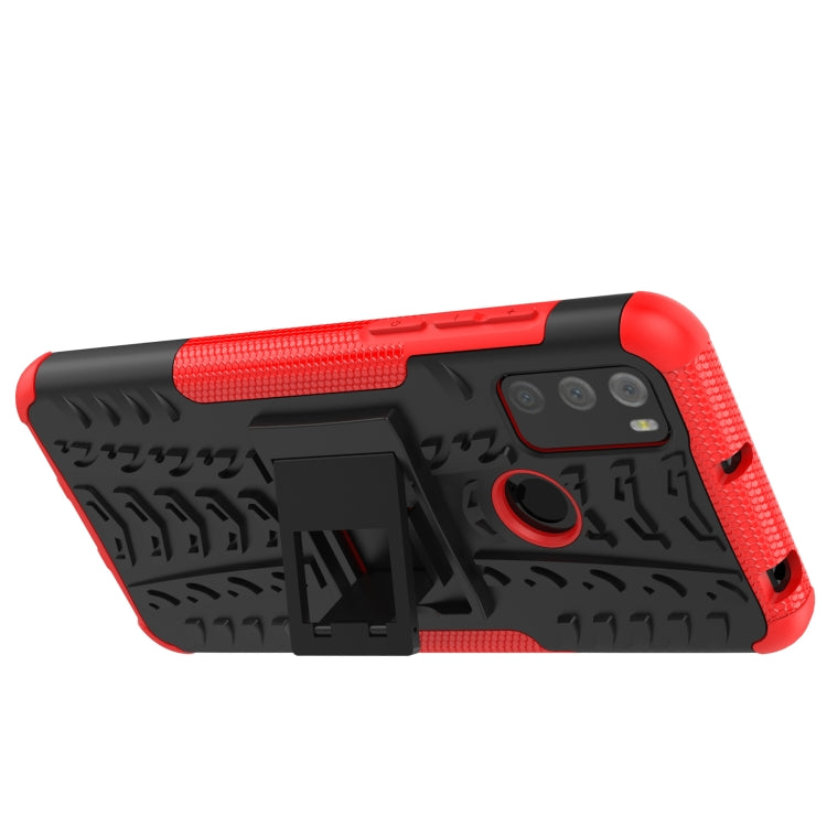 For Alcatel 3L (2021) Tire Texture Shockproof TPU+PC Protective Case with Holder