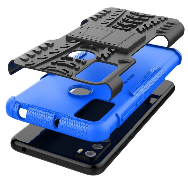 For Alcatel 3L (2021) Tire Texture Shockproof TPU+PC Protective Case with Holder