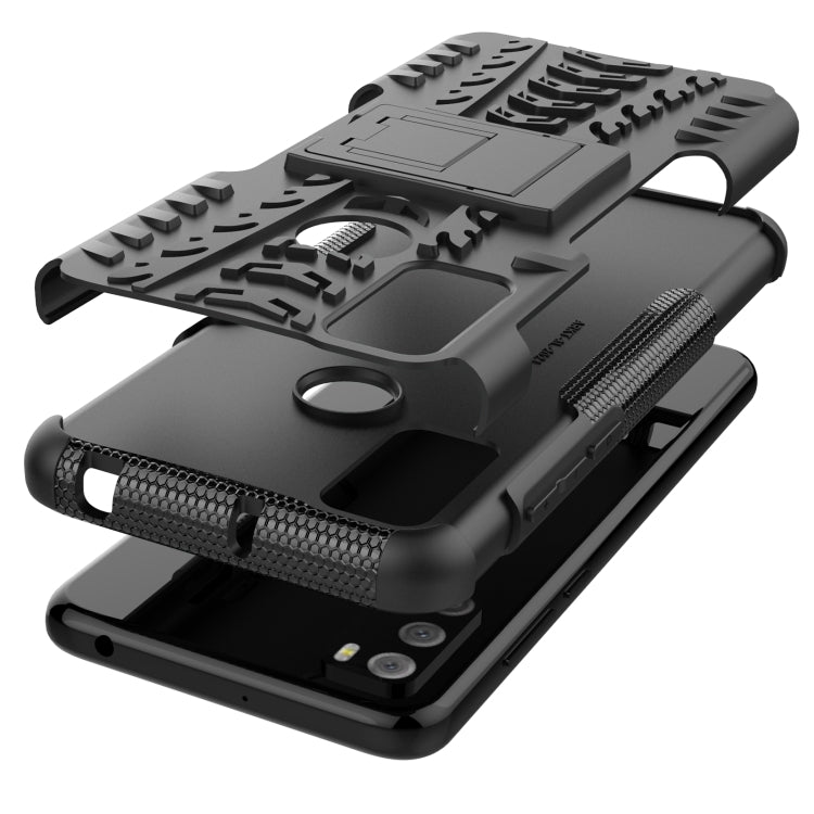 For Alcatel 3L (2021) Tire Texture Shockproof TPU+PC Protective Case with Holder