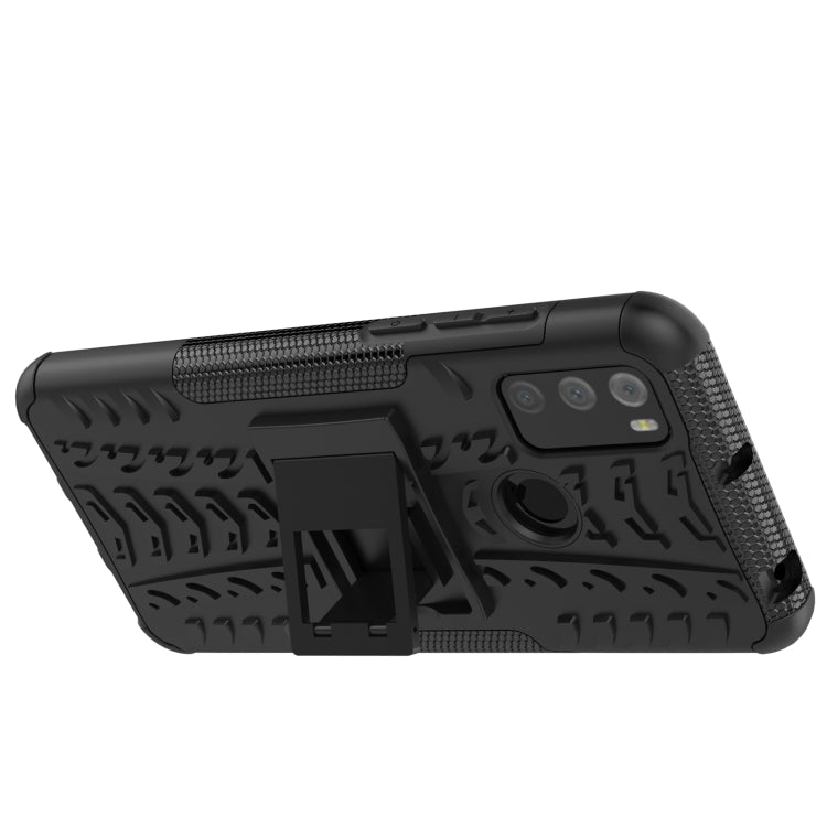 For Alcatel 3L (2021) Tire Texture Shockproof TPU+PC Protective Case with Holder