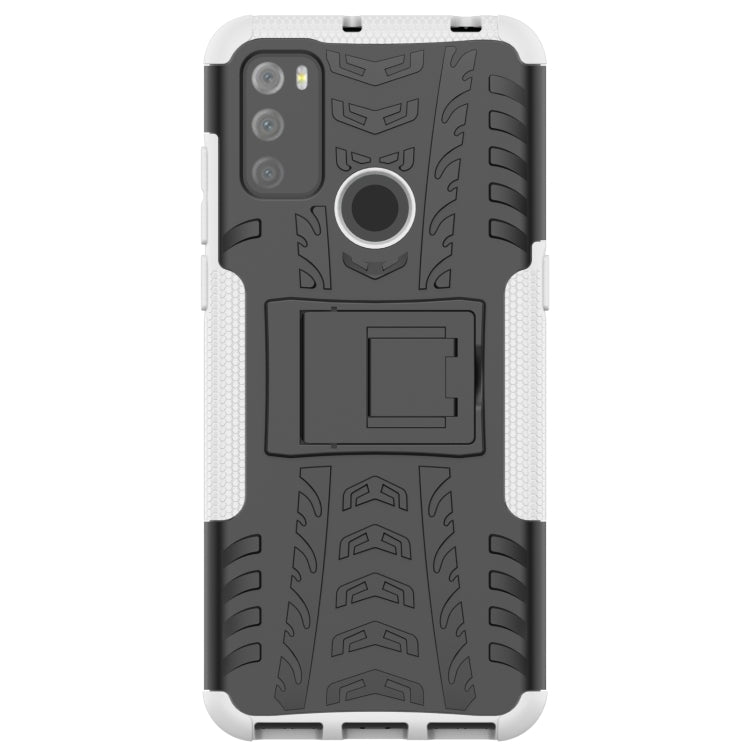 For Alcatel 3L (2021) Tire Texture Shockproof TPU+PC Protective Case with Holder