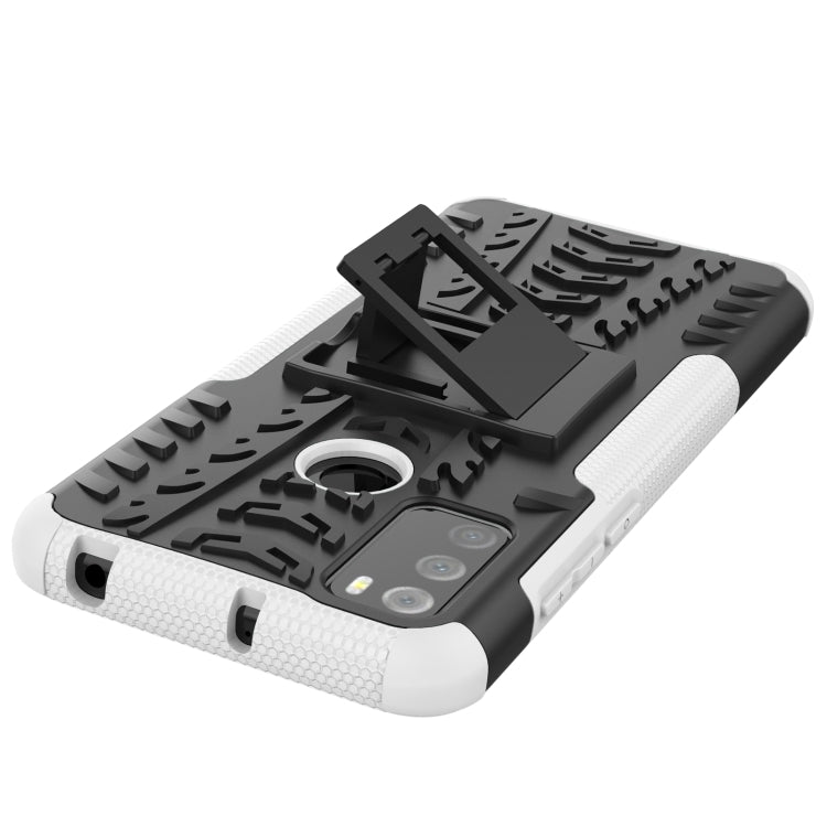 For Alcatel 3L (2021) Tire Texture Shockproof TPU+PC Protective Case with Holder