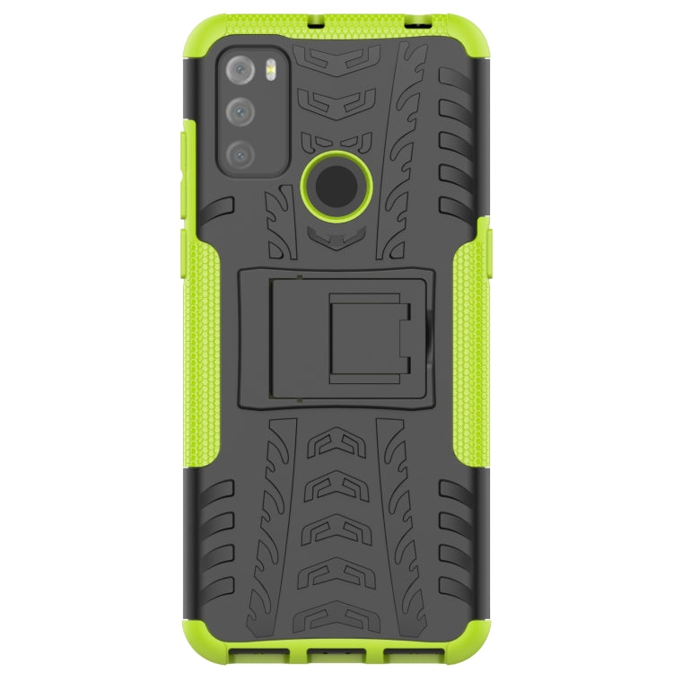 For Alcatel 3L (2021) Tire Texture Shockproof TPU+PC Protective Case with Holder