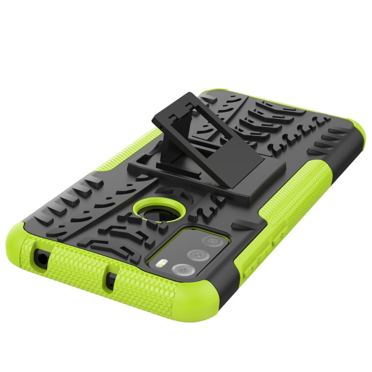 For Alcatel 3L (2021) Tire Texture Shockproof TPU+PC Protective Case with Holder