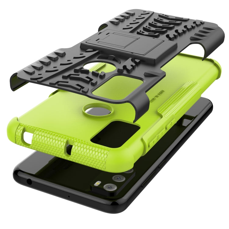 For Alcatel 3L (2021) Tire Texture Shockproof TPU+PC Protective Case with Holder
