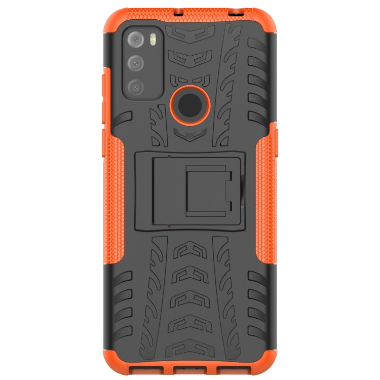 For Alcatel 3L (2021) Tire Texture Shockproof TPU+PC Protective Case with Holder