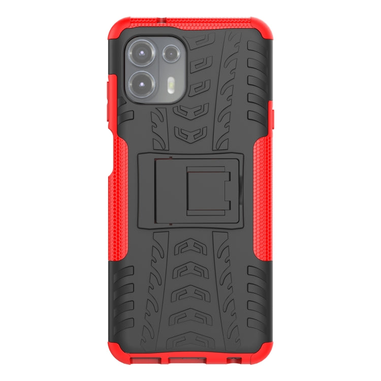 For Motorola Edge 20 Lite Tire Texture Shockproof TPU+PC Protective Case with Holder