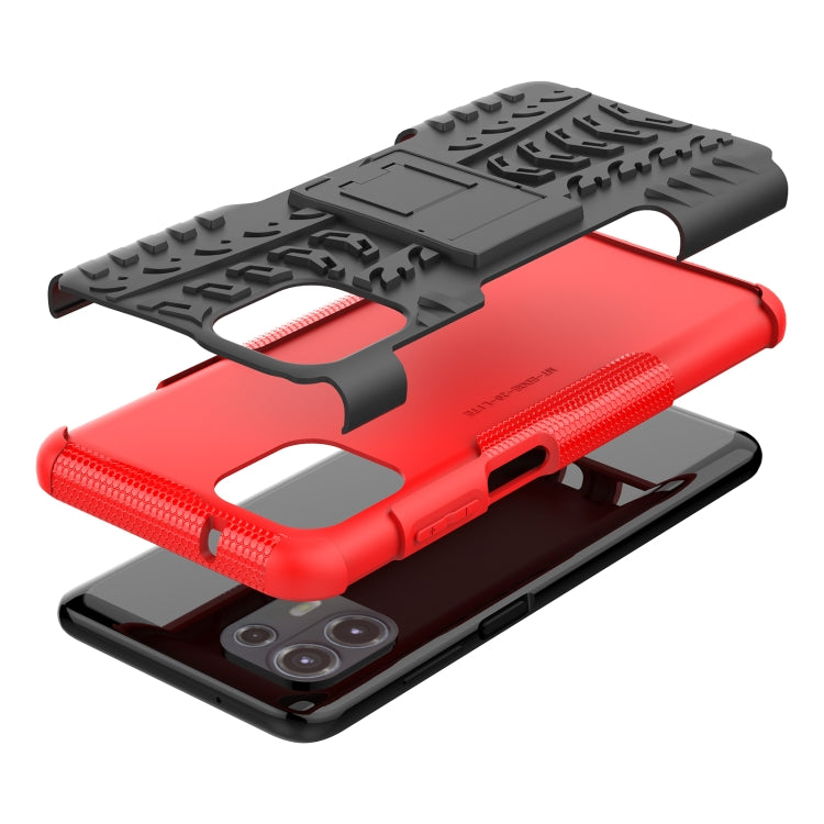For Motorola Edge 20 Lite Tire Texture Shockproof TPU+PC Protective Case with Holder