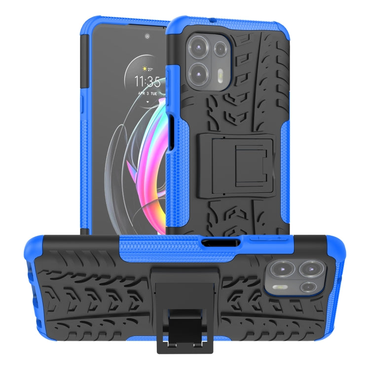 For Motorola Edge 20 Lite Tire Texture Shockproof TPU+PC Protective Case with Holder