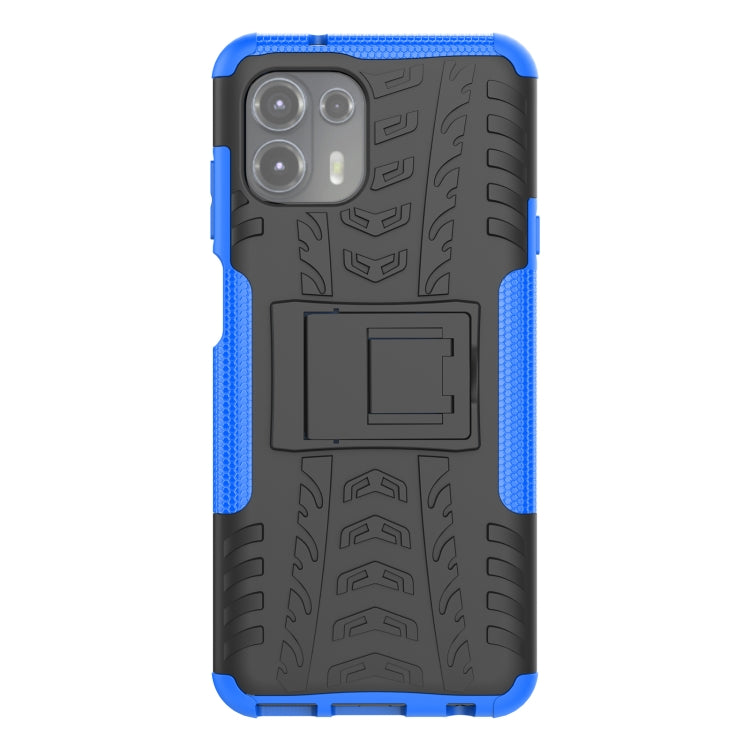 For Motorola Edge 20 Lite Tire Texture Shockproof TPU+PC Protective Case with Holder