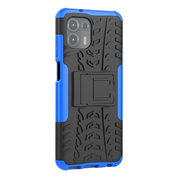 For Motorola Edge 20 Lite Tire Texture Shockproof TPU+PC Protective Case with Holder