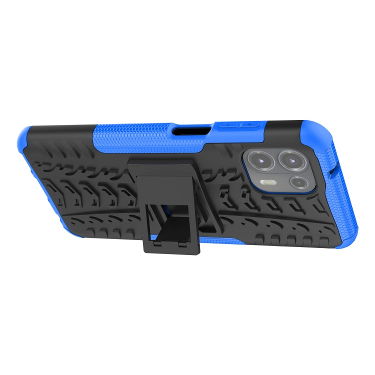 For Motorola Edge 20 Lite Tire Texture Shockproof TPU+PC Protective Case with Holder
