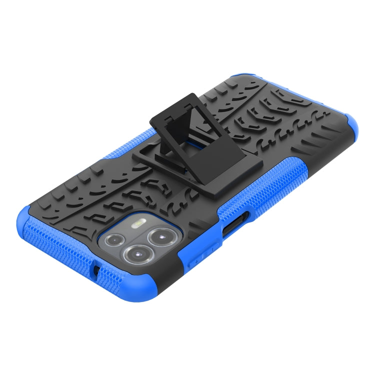 For Motorola Edge 20 Lite Tire Texture Shockproof TPU+PC Protective Case with Holder