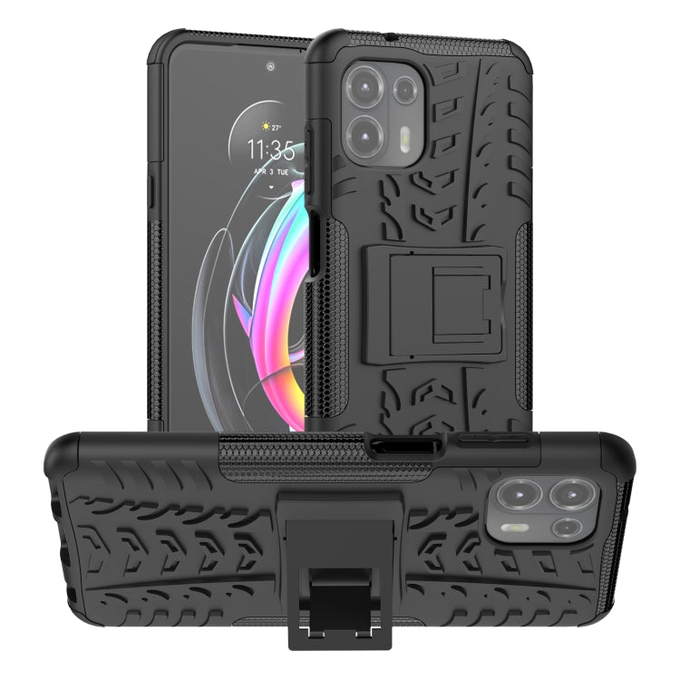 For Motorola Edge 20 Lite Tire Texture Shockproof TPU+PC Protective Case with Holder