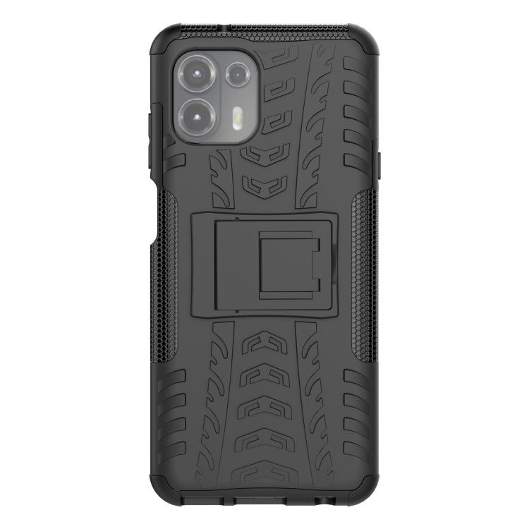 For Motorola Edge 20 Lite Tire Texture Shockproof TPU+PC Protective Case with Holder