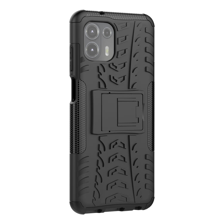 For Motorola Edge 20 Lite Tire Texture Shockproof TPU+PC Protective Case with Holder