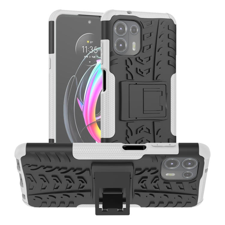 For Motorola Edge 20 Lite Tire Texture Shockproof TPU+PC Protective Case with Holder