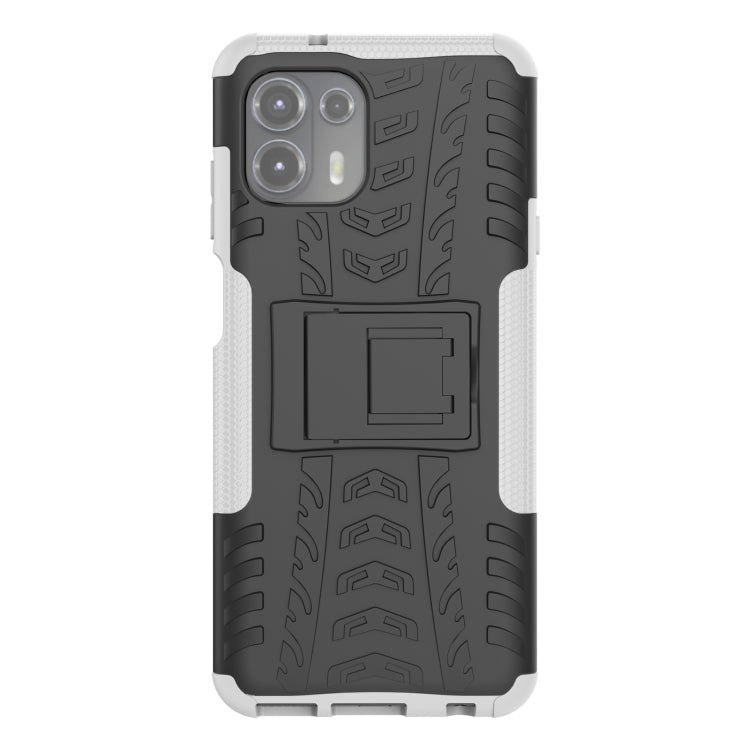 For Motorola Edge 20 Lite Tire Texture Shockproof TPU+PC Protective Case with Holder