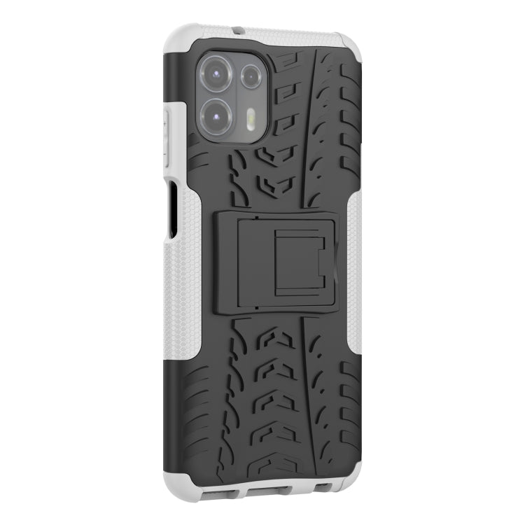 For Motorola Edge 20 Lite Tire Texture Shockproof TPU+PC Protective Case with Holder