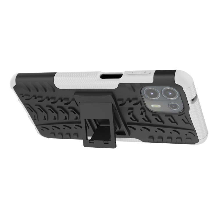 For Motorola Edge 20 Lite Tire Texture Shockproof TPU+PC Protective Case with Holder