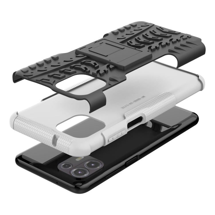 For Motorola Edge 20 Lite Tire Texture Shockproof TPU+PC Protective Case with Holder