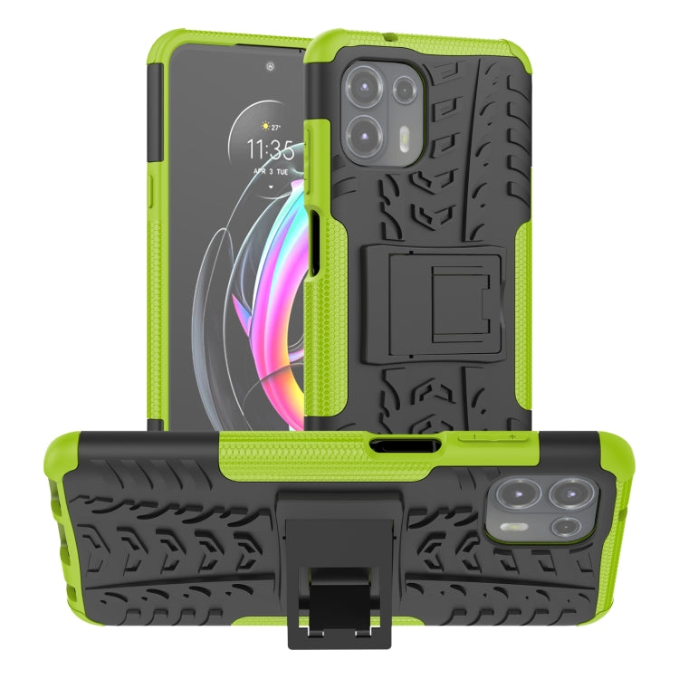 For Motorola Edge 20 Lite Tire Texture Shockproof TPU+PC Protective Case with Holder
