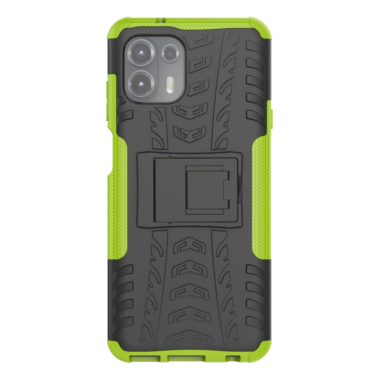 For Motorola Edge 20 Lite Tire Texture Shockproof TPU+PC Protective Case with Holder