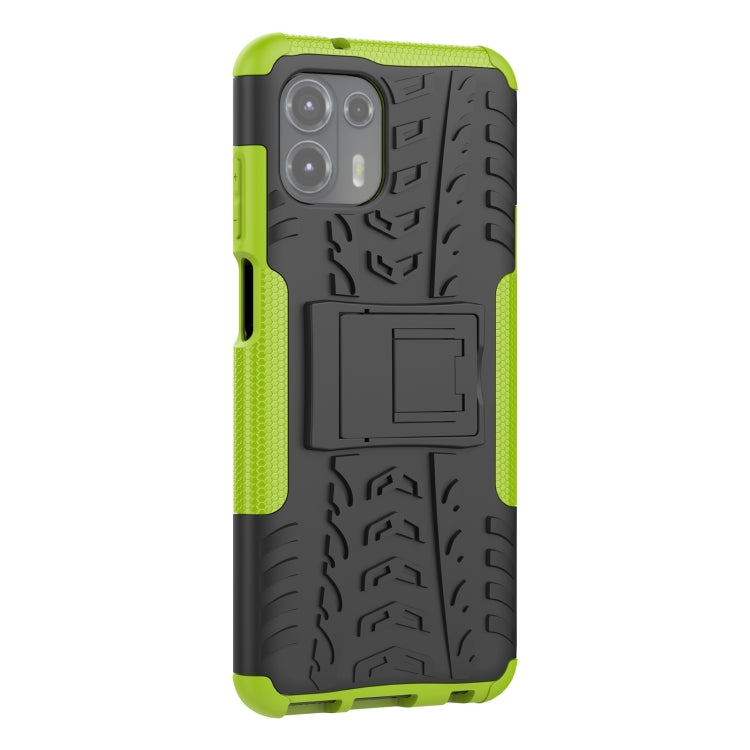 For Motorola Edge 20 Lite Tire Texture Shockproof TPU+PC Protective Case with Holder