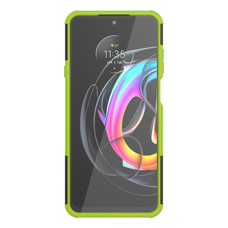 For Motorola Edge 20 Lite Tire Texture Shockproof TPU+PC Protective Case with Holder