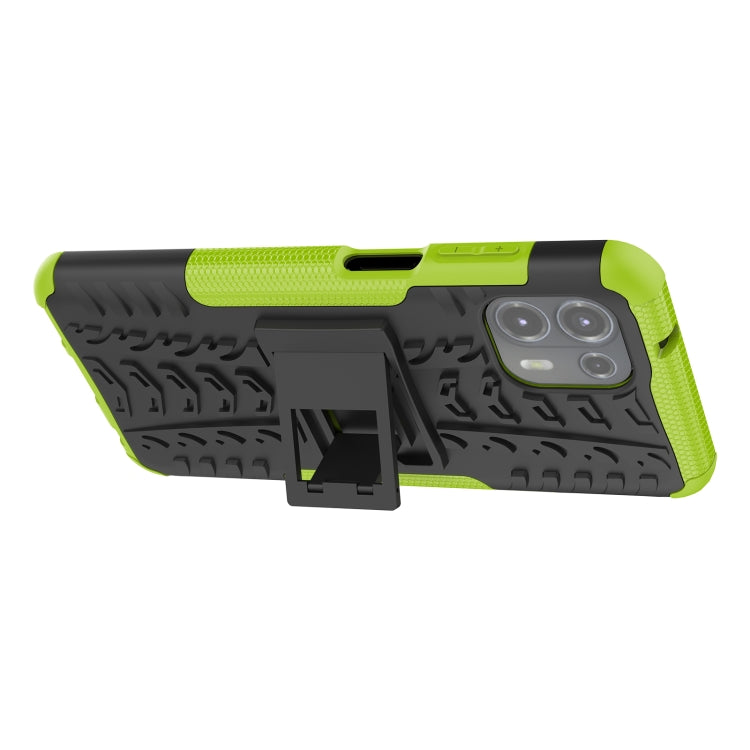 For Motorola Edge 20 Lite Tire Texture Shockproof TPU+PC Protective Case with Holder