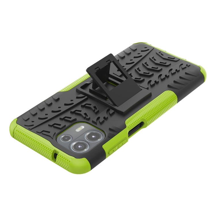 For Motorola Edge 20 Lite Tire Texture Shockproof TPU+PC Protective Case with Holder