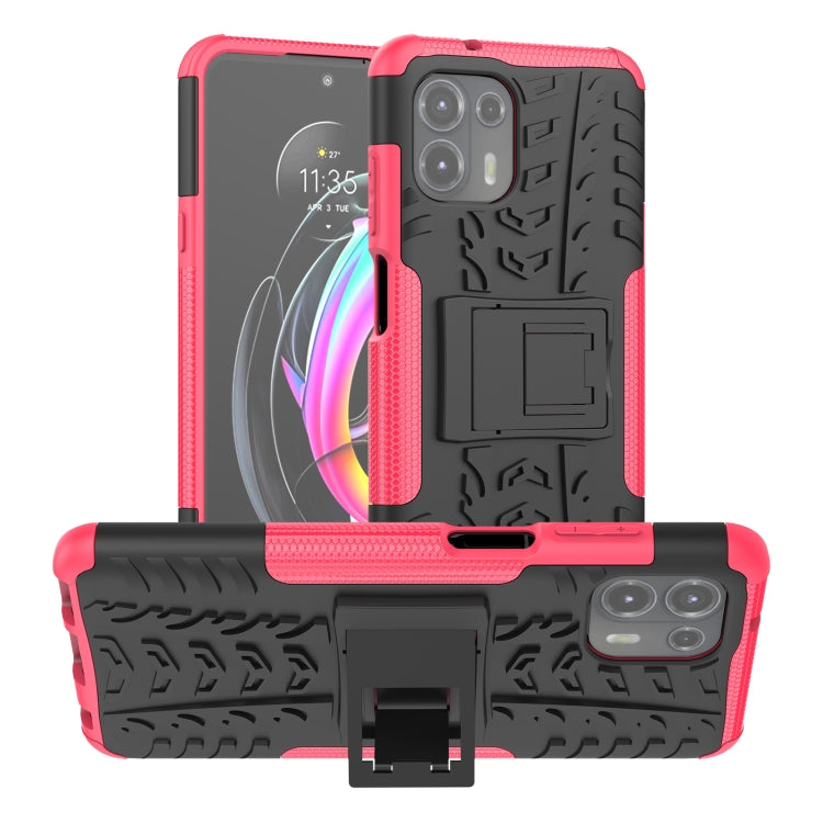 For Motorola Edge 20 Lite Tire Texture Shockproof TPU+PC Protective Case with Holder