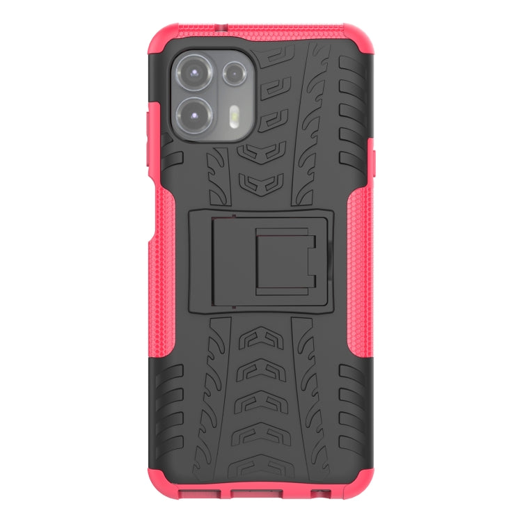 For Motorola Edge 20 Lite Tire Texture Shockproof TPU+PC Protective Case with Holder