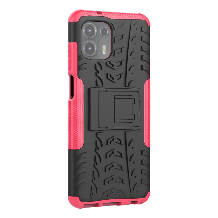 For Motorola Edge 20 Lite Tire Texture Shockproof TPU+PC Protective Case with Holder