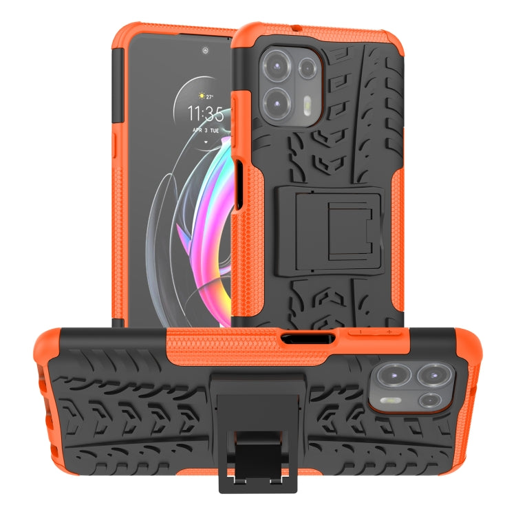 For Motorola Edge 20 Lite Tire Texture Shockproof TPU+PC Protective Case with Holder