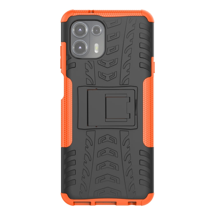 For Motorola Edge 20 Lite Tire Texture Shockproof TPU+PC Protective Case with Holder