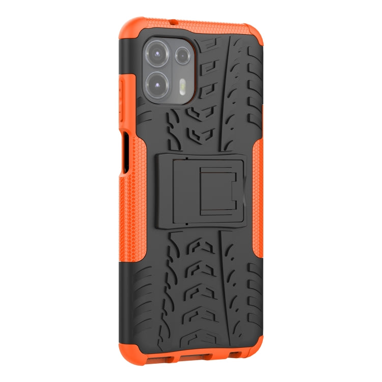 For Motorola Edge 20 Lite Tire Texture Shockproof TPU+PC Protective Case with Holder
