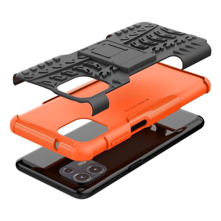 For Motorola Edge 20 Lite Tire Texture Shockproof TPU+PC Protective Case with Holder