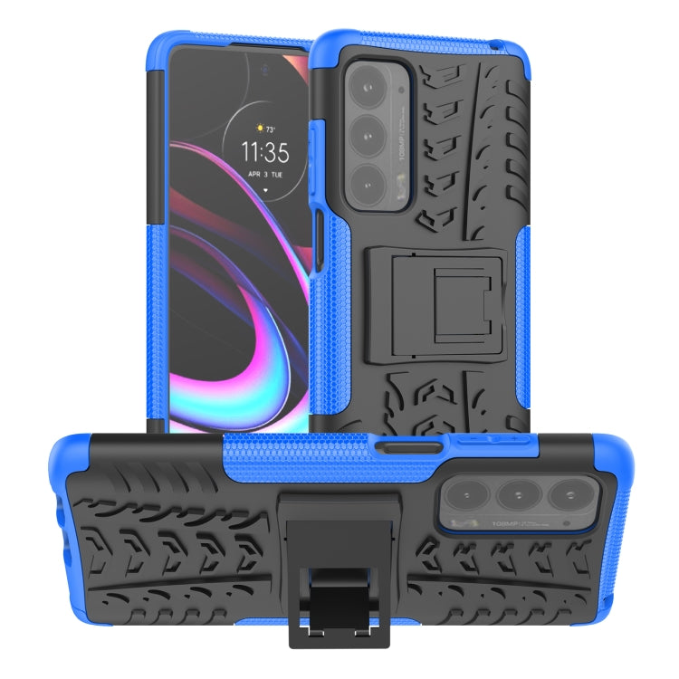 For Motorola Edge (2021) Tire Texture Shockproof TPU+PC Protective Case with Holder