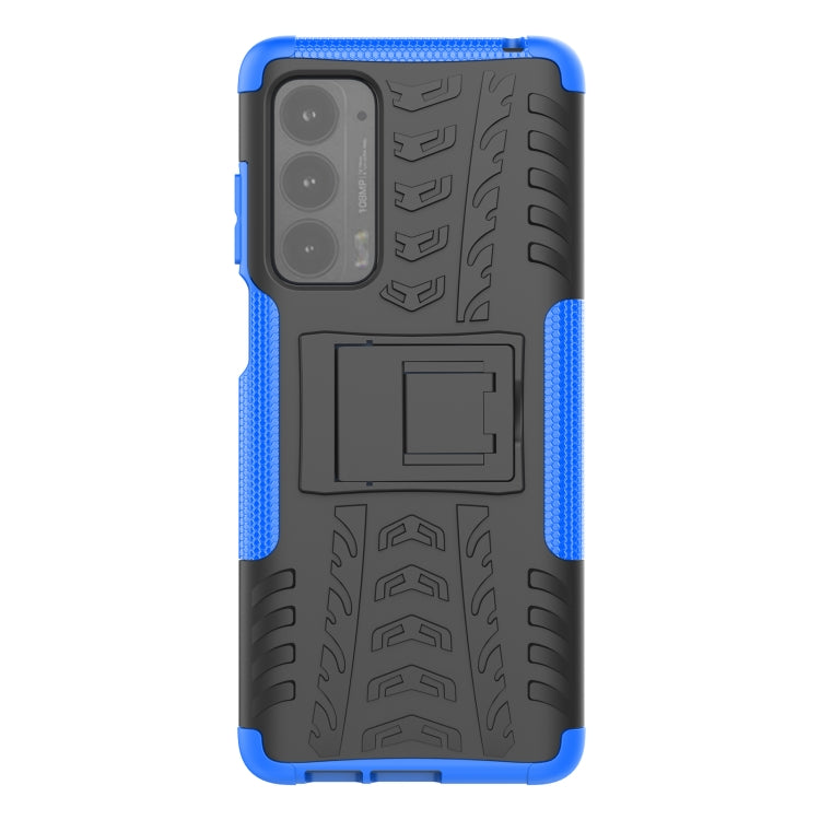 For Motorola Edge (2021) Tire Texture Shockproof TPU+PC Protective Case with Holder