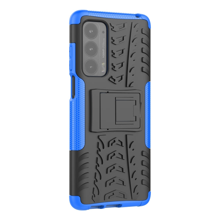 For Motorola Edge (2021) Tire Texture Shockproof TPU+PC Protective Case with Holder