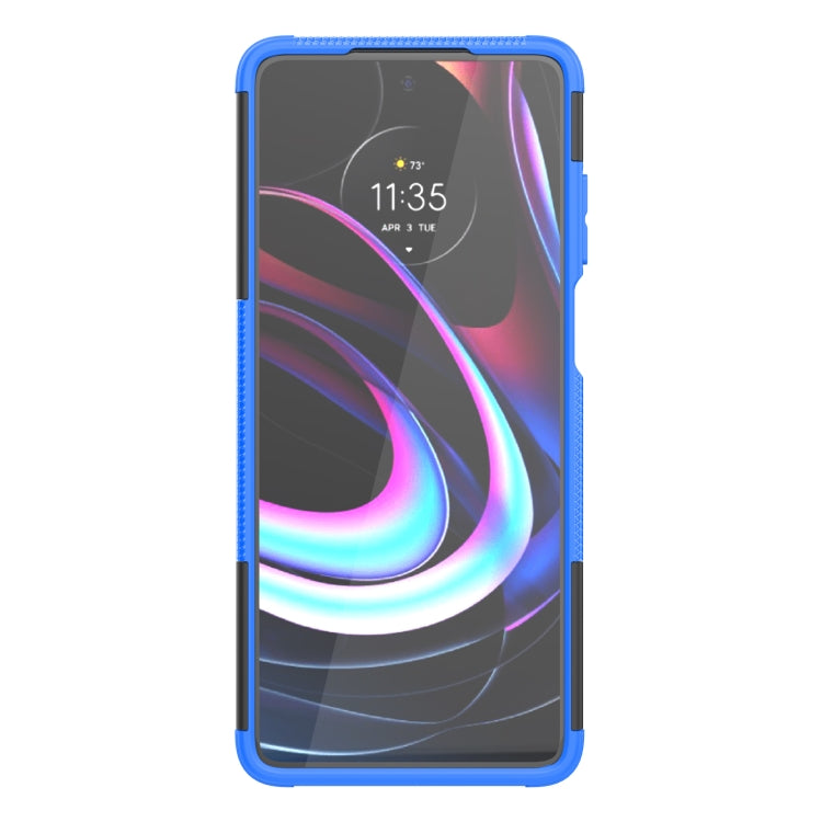 For Motorola Edge (2021) Tire Texture Shockproof TPU+PC Protective Case with Holder